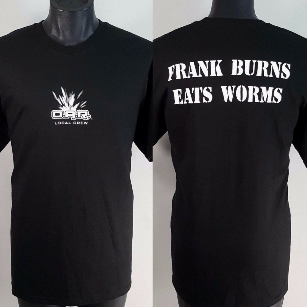 OAR XL Local Crew Roadie Tour Band Shirt VTG Frank Burns Eats Worms